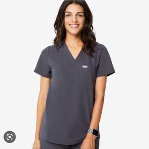 FIGS Charcoal Catarina Scrub Top S